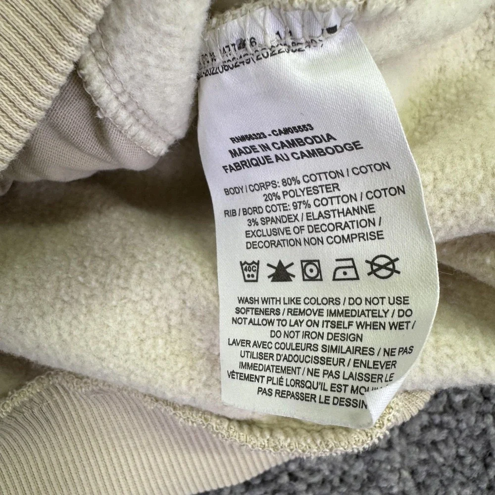 Nike Hoodie Womens XS Beige Fleece Pullover Pockets Small Swoosh Logo Casual